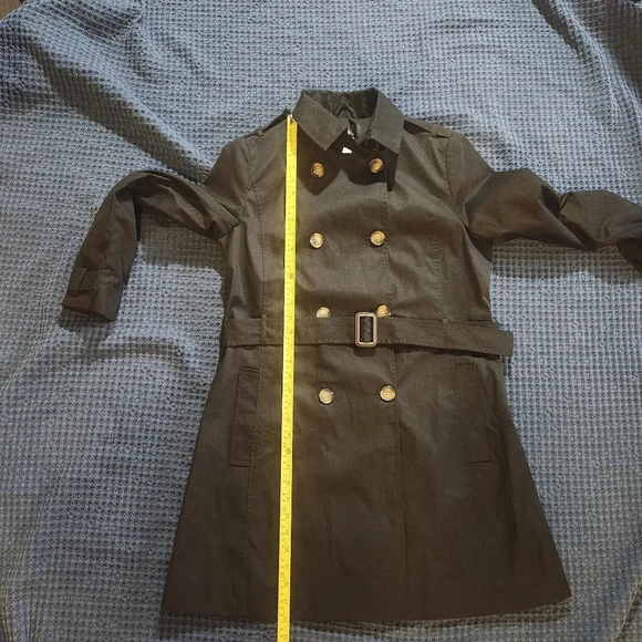 Stradivarius Women's Black Double-Breasted Trench Coat - Size L (NWT) - Picture 11 of 16